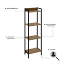 Ver imagem 5 de Estante de Livros Industrial Aço 45CMX146CM Multiuso 4 Prateleiras Active Yescasa Marrom