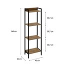 Ver imagem 4 de Estante de Livros Industrial Aço 45CMX146CM Multiuso 4 Prateleiras Active Yescasa Marrom