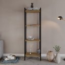 Ver imagem 6 de Estante de Livros Industrial Aço 45CMX146CM Multiuso 4 Prateleiras Active Yescasa Marrom