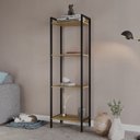 Ver imagem 1 de Estante de Livros Industrial Aço 45CMX146CM Multiuso 4 Prateleiras Active Yescasa Marrom