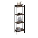 Ver imagem 2 de Estante de Livros Industrial Aço 45CMX146CM Multiuso 4 Prateleiras Active Yescasa Marrom/Nogal