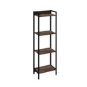 Ver imagem 3 de Estante de Livros Industrial Aço 45CMX146CM Multiuso 4 Prateleiras Active Yescasa Marrom/Nogal