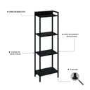 Ver imagem 5 de Estante de Livros Industrial Aço 45CMX146CM Multiuso 4 Prateleiras Active Yescasa Preto/Ônix