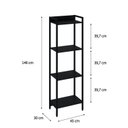 Ver imagem 4 de Estante de Livros Industrial Aço 45CMX146CM Multiuso 4 Prateleiras Active Yescasa Preto/Ônix