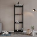 Ver imagem 6 de Estante de Livros Industrial Aço 45CMX146CM Multiuso 4 Prateleiras Active Yescasa Preto/Ônix