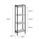 Ver imagem 4 de Estante de Livros Industrial Aço 45CMX146CM Multiuso 4 Prateleiras Active Yescasa