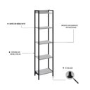 Ver imagem 5 de Estante para Livros Industrial Aço Multiuso 5 Prateleiras 187cmx45cm Active Yescasa