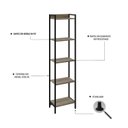 Ver imagem 5 de Estante de Livros Industrial Aço 45CMX187CM Multiuso 5 Prateleiras Active Yescasa Marrom/Carvalho