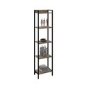 Ver imagem 2 de Estante de Livros Industrial Aço 45CMX187CM Multiuso 5 Prateleiras Active Yescasa Marrom/Carvalho