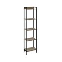 Ver imagem 3 de Estante de Livros Industrial Aço 45CMX187CM Multiuso 5 Prateleiras Active Yescasa Marrom/Carvalho