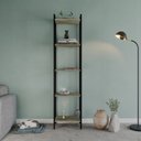Ver imagem 6 de Estante de Livros Industrial Aço 45CMX187CM Multiuso 5 Prateleiras Active Yescasa Marrom/Carvalho