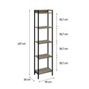 Ver imagem 4 de Estante de Livros Industrial Aço 45CMX187CM Multiuso 5 Prateleiras Active Yescasa Marrom/Carvalho