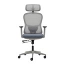 Ver imagem 2 de Cadeira Ergonômica Nr 17 Presidente Prime Encosto Mesh Apoio de Cabeça e Braços Ajustáveis Cinza