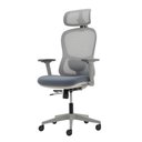 Ver imagem 1 de Cadeira Ergonômica Nr 17 Presidente Prime Encosto Mesh Apoio de Cabeça e Braços Ajustáveis Cinza