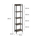 Ver imagem 4 de Estante de Livros Industrial Aço 45CMX187CM Multiuso 5 Prateleiras Active Yescasa Marrom/Carvalho Dark