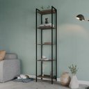 Ver imagem 1 de Estante de Livros Industrial Aço 45CMX187CM Multiuso 5 Prateleiras Active Yescasa Marrom/Carvalho Dark
