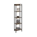 Ver imagem 2 de Estante de Livros Industrial Aço 45CMX187CM Multiuso 5 Prateleiras Active Yescasa Marrom