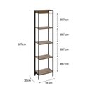 Ver imagem 4 de Estante de Livros Industrial Aço 45CMX187CM Multiuso 5 Prateleiras Active Yescasa Marrom