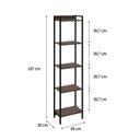 Ver imagem 4 de Estante de Livros Industrial Aço 45CMX187CM Multiuso 5 Prateleiras Active Yescasa Marrom/Nogal