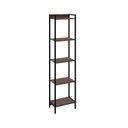 Ver imagem 3 de Estante de Livros Industrial Aço 45CMX187CM Multiuso 5 Prateleiras Active Yescasa Marrom/Nogal