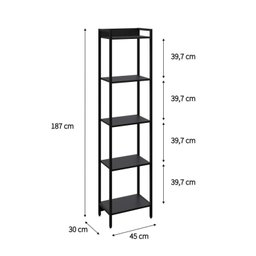 Estante para Livros Industrial Aço Multiuso 5 Prateleiras 187cmx45cm Active Yescasa - 4