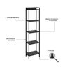 Estante para Livros Industrial Aço Multiuso 5 Prateleiras 187cmx45cm Active Yescasa - 5