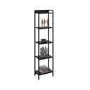 Ver imagem 2 de Estante de Livros Industrial Aço 45CMX187CM Multiuso 5 Prateleiras Active Yescasa Preto/Ônix
