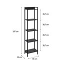 Ver imagem 4 de Estante de Livros Industrial Aço 45CMX187CM Multiuso 5 Prateleiras Active Yescasa Preto/Ônix