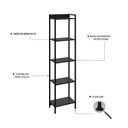 Ver imagem 5 de Estante de Livros Industrial Aço 45CMX187CM Multiuso 5 Prateleiras Active Yescasa Preto/Ônix