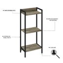 Ver imagem 5 de Estante de Livros Industrial Aço 45CMX104CM 3 Prateleiras Active Yescasa Marrom/Carvalho