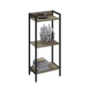 Ver imagem 2 de Estante de Livros Industrial Aço 45CMX104CM 3 Prateleiras Active Yescasa Marrom/Carvalho