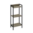 Ver imagem 3 de Estante de Livros Industrial Aço 45CMX104CM 3 Prateleiras Active Yescasa Marrom/Carvalho