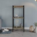 Ver imagem 6 de Estante de Livros Industrial Aço 45CMX104CM 3 Prateleiras Active Yescasa Marrom/Carvalho