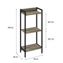 Ver imagem 4 de Estante de Livros Industrial Aço 45CMX104CM 3 Prateleiras Active Yescasa Marrom/Carvalho
