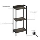Ver imagem 5 de Estante de Livros Industrial Aço 45CMX104CM 3 Prateleiras Active Yescasa Marrom/Carvalho Dark