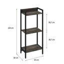 Ver imagem 4 de Estante de Livros Industrial Aço 45CMX104CM 3 Prateleiras Active Yescasa Marrom/Carvalho Dark