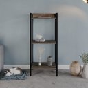 Ver imagem 6 de Estante de Livros Industrial Aço 45CMX104CM 3 Prateleiras Active Yescasa Marrom/Carvalho Dark