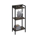Ver imagem 2 de Estante de Livros Industrial Aço 45CMX104CM 3 Prateleiras Active Yescasa Marrom/Carvalho Dark