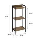 Ver imagem 4 de Estante de Livros Industrial Aço 45CMX104CM 3 Prateleiras Active Yescasa Marrom
