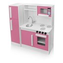 Ver imagem 2 de Cozinha Infantil Brinquedo Educativo Completa com Armário Fogão Pia e Geladeira:rosa