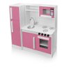 Cozinha Infantil Brinquedo Educativo Completa com Armário Fogão Pia e Geladeira:rosa - 2