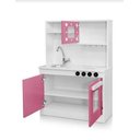 Ver imagem 4 de Cozinha Infantil Brinquedo Educativo Completa com Armário Fogão Pia e Geladeira:rosa