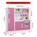 Ver imagem 6 de Cozinha Infantil Brinquedo Educativo Completa com Armário Fogão Pia e Geladeira:rosa