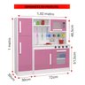 Cozinha Infantil Brinquedo Educativo Completa com Armário Fogão Pia e Geladeira:rosa - 6