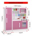 Ver imagem 6 de Cozinha Infantil Brinquedo Educativo Completa com Armário Fogão Pia e Geladeira:rosa