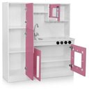 Ver imagem 5 de Cozinha Infantil Brinquedo Educativo Completa com Armário Fogão Pia e Geladeira:rosa