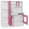 Cozinha Infantil Brinquedo Educativo Completa com Armário Fogão Pia e Geladeira:rosa - 5