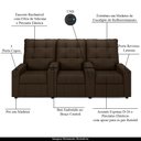 Ver imagem 4 de Poltrona do Papai Reclinável Cinema 3 Lugares Manual Baú Usb Haifa F05 Veludo Marrom - Lyam Decor