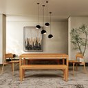 Ver imagem 1 de Mesa de Jantar 180cm 1555nc com 2 Cadeiras 1557nc e 2 Bancos 1556nc Nature Rústico Claro Finestra