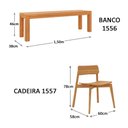 Ver imagem 2 de Mesa de Jantar 180cm 1555nc com 2 Cadeiras 1557nc e 2 Bancos 1556nc Nature Rústico Claro Finestra